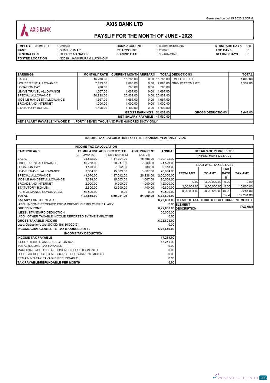 Download Axis Bank payslip template in Word and PDF formats.pdf, 1 Photoshop template
